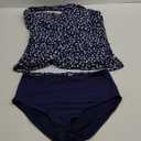 Tempt Me Two Piece Tankini Bathing Suits for Women One Shoulder Swim Top with Bottom Swimsuits (XX-Large, Blue Dot)