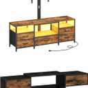 HOOBRO TV Stand with Mount and Power Outlet, for 32/45/55/60/65 inch TVs, Swivel Led Entertainment Center with Drawers, Adjustable Media Console for Living Room, Bedroom BF40DS01-BF130UDDS01