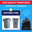 Tasker 44-45 Gallon Trash Bags Heavy Duty, (Value 100 Bags w/Ties) Extra Large Black Trash Bags - 39 Gallon - 40 Gallon - 42 Gallon - 45 Gallon - Large Black Garbage Bags Heavy Duty