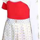 Zombie Girls Costume Kids Character Halloween Cosplay Mesh Top Pants Hooded Coat 3PCS Uniform Outfits (5-6 Years, Red 02)