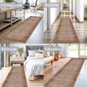 2x8 Washable Hallway Runner Rug – Non-Slip Modern Abstract Neutral Low-Pile Stain-Resistant Carpet Runner for Kitchen Entryway Bedroom Bathroom (Warm Taupe,2x8)
