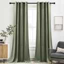 RYB HOME Sage Green Velvet Curtains for Living Room, 90 inches Long Rustproof Grommet Window Drapes Energy Efficient Curtains for Bedroom Home Office, W52 x L90 inch, 2 Panels (52"W x 90"L (Pack of 2))