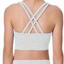 AugIris Girls Sports Bra Training Scoop Neck Cross Back Bras for Teens Kids Sports Comfort Girls Bra Tops White 5-6Y