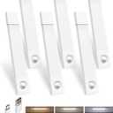 EZVALO 6-Pack Under Cabinet Lighting, 7.8" Wireless Closet Lights, 30 LED Rechargeable Motion Sensor Light, Dimmable, 3 Color Temperatures, Counter Lights for Kitchen, Pantry, Bedroom, Wardrobe (White)
