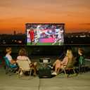 TOWOND Projector Screen with Stand, 84 inch Outdoor Projector Screen Portable Indoor Projection Screen 16:9 4K Rear Front Movie Screen with Carry Bag for Home Backyard Theater 84 inch