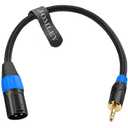 3.5mm to XLR Balanced Cable, Regular XLR Male to 1/8 inch Mini Jack Cable Adapter Mono Audio Cord for Cell Phone, Laptop, Speaker, Mixer -1ft