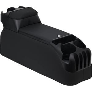 Elite Center Console for Minivans, SUVs, Vehicle Organizer, Upholstered Vinyl, Large Storage, Extra Cup Holders, Made in USA (Black)