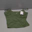 REORIA Women's Sexy Adjustable Spaghetti Strap Double Lined Seamless Camisole Tank Yoga Crop Tops Large