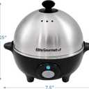 Elite Gourmet EGC-508 Rapid Egg Cooker, 7 Easy-To-Peel, Hard, Medium, Soft Boiled Eggs, Poacher, Omelet Maker, Auto Shut-Off, Alarm, 16-Recipe Booklet, Stainless Steel