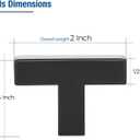 JOY DECOR Cabinet Knobs, Black Cabinet Handles, 2 Pack Kitchen Knobs 2 Inch, Single Hole Drawer Handles for Dresser Drawers