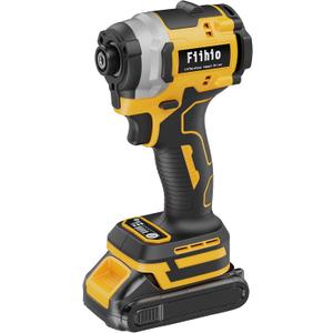 Cordless Impact Driver Compatible with Dewalt 20V /60V Max Battery, 1/4" Hex Chuck Power Impact Driver with 2500 In-lbs, 4 Speed, Auto Stop & LED Light (No Battery), Yellow