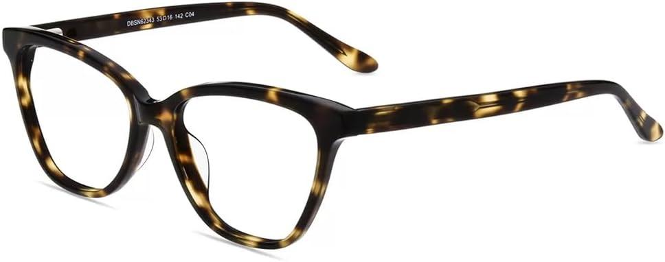 Firmoo Blue Light Blocking Glasses for Computer Reading Womens Cat Eye Acetate Frame Spring Hinge 0.0x Tortoise