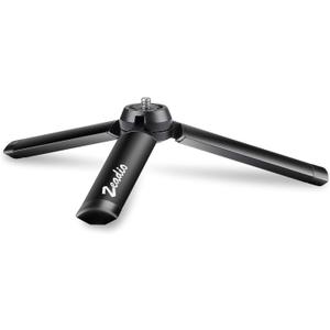 Zeadio Metal Mini Tripod, Desktop Tabletop Stand Compact Tripod for Smooth 4, Osmo Mobile, Vimble 2, Gimbal Handle Grip Stabilizer and All Cameras Black