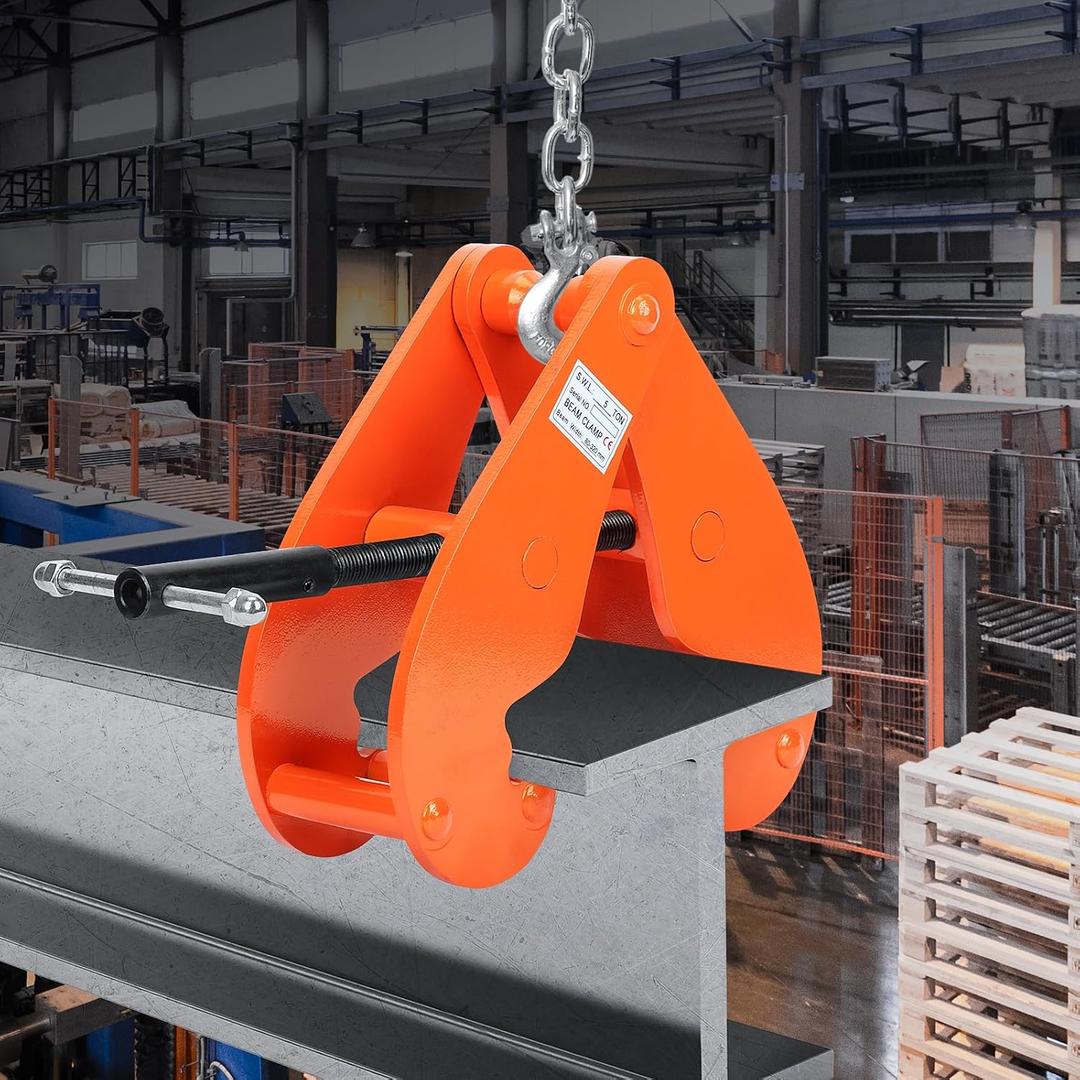 Nisorpa 11000lbs/5 Ton Heavy Duty Vertical Beam Clamp, 3.14-12.59 Inch Adjustable Opening Range, Working Load Capacity I Beam Lifting Clamp for Rigging Steel Beam Clamp Tool