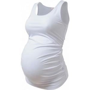 BHOME Maternity Tank Tops for Women Ruched Sleeveless Basic Tops Layering Maternity Shirt Vest Pregnancy Tee (Medium, White)