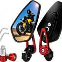 7/8" Motorcycle MirrorsAdjustable Handlebar Bar End Rear View Mirrors Compatible with Honda Grom,YamahaDucati, Suzuki, Kawasaki and More(RED)