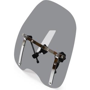 ECOTRIC Universal Tinted Windshield 18"x16" Compatible with Yamaha Honda Suzuki Harley Kawasaki Motorcycle Smoke Windscreen Durable