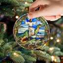 3 x 2025 Christmas Ornament – Funny Jesus Riding Dinosaur Xmas Tree Decoration, Religious Humor Holiday Ornament Gift