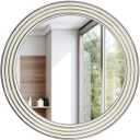 Wall Mirror White Fashion Indoor Round Mirror Large Size Suitable for Office Living Room Aisle (Round 24 Inch)