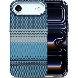 for iPhone air case, Aramid Carbon Fiber Pattern Design, Fit for Magsafe, with Metal Ring Lens Protection (Blue, iPhone air)