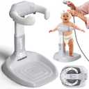 Foldable Baby Shower Stand, Toddler Shower Stand with Anti-Slip Base & Anti-Pinch Silicone, Baby Shower Standing Support 6-36 Months,Baby Stand Up Shower |Soporte para Baera de Beb (Grey)