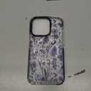 for iPhone 15 Pro Case for Women - Girls Kawaii Design Compatible with Magsafe Magnetic Ring Holder Stand Line Flower Phone Covers Aesthetic Girly TPU Funda for 15 Pro