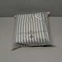 MooMee Striped Sheet Set 100% Washed Cotton Linen Like Textured Breathable Durable Soft Comfy (Heathered Green Classic Stripes 80x90 Inch)