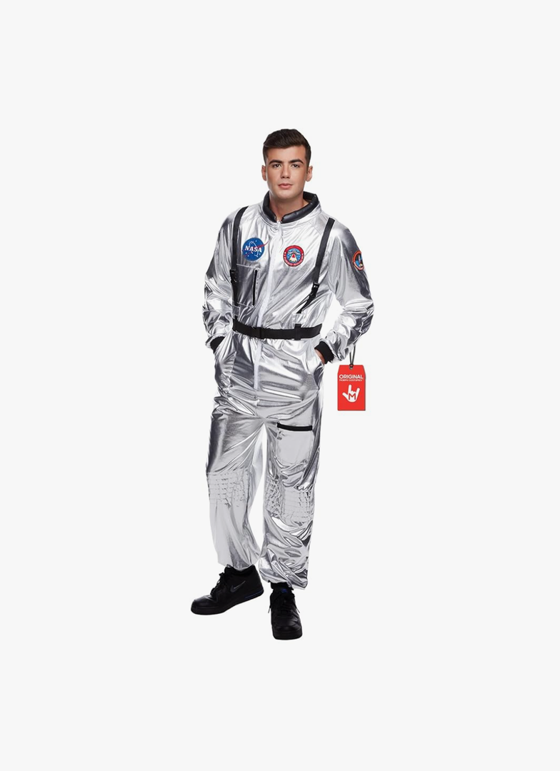 Morph Astronaut Costume Adult, Silver Space Suit Men, Mens Halloween Costume Astronaut Suits, Nasa Costumes Adult M