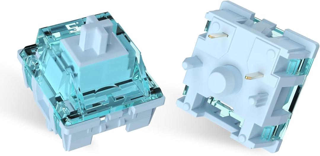ELUTENG Ice Blue Mechanical Keyboard Switches 100 Pieces 48gf Tactile Switches for Gaming Mechanical Keyboards 5 Pins POM Stem Pre Lubed Key Switches Compatible with MX Mechanical Keyboard Switch Set ELUTENG Ice Blue Mechanical Keyboard Switches 100 Pieces 48gf Tactile Switches for Gaming Mechanical Keyboards 5 Pins POM Stem Pre Lubed Key Switches Compatible with MX Mechanical Keyboard Switch Set