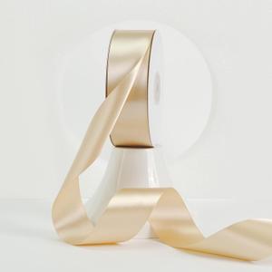 MEEDEE Champagne Satin Ribbon 1-1/2 Inch Champagne Ribbon Lux Satin Double Faced Satin Ribbon by 50 Yards Polyester Satin Ribbon for Crafts, Satin Wedding, Flower Bouquet, Holiday Decorating