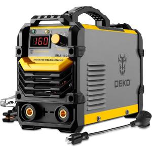 DEKOPRO 110/220V MMA Welder,160A ARC Welder Machine IGBT Digital Display LCD Hot Start Welder with Electrode Holder,Work Clamp, Input Power Adapter Cable and Brush