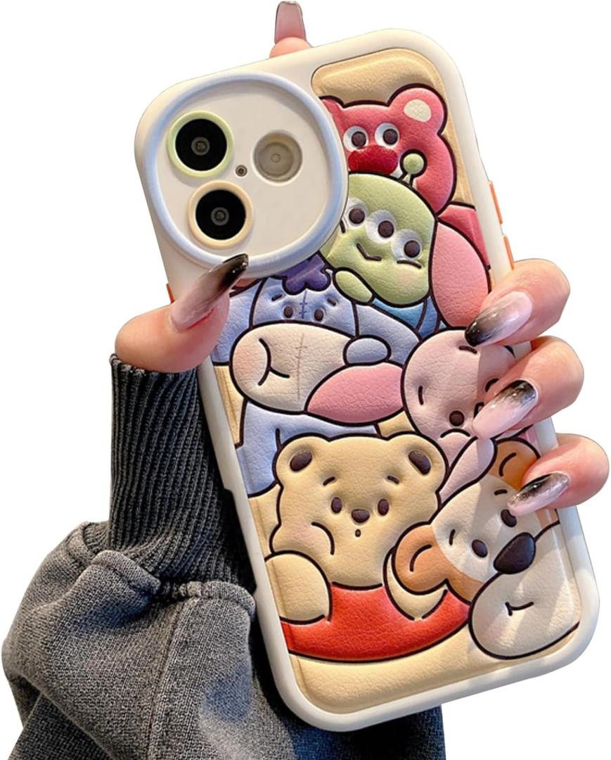 Compatible with iPhone 17 Cute Case, Kawaii Phone Case TPU Leather Zoo Cartoon case Soft Rubber Shockproof Protective for iPhone 17 Case Cover for Women Girls