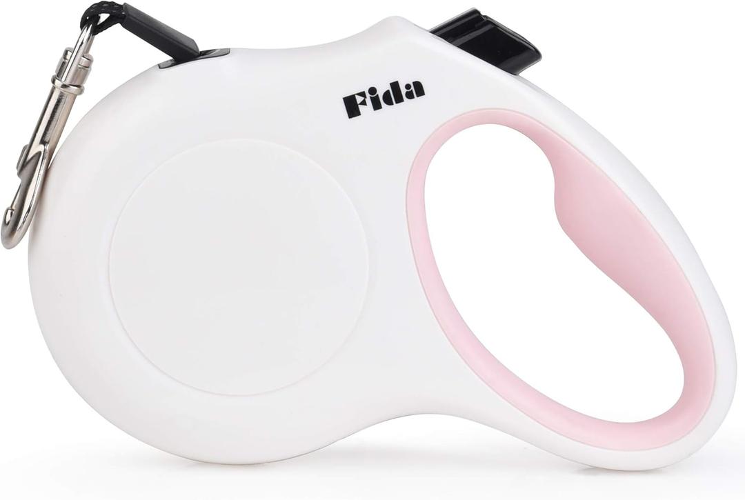 Fida Retractable Dog Leash X-Small Breed, 10 ft Durable Pet Walking Leash for Extra Small Dogs/Cats/Small Animals up to 18 lbs, 360 Tangle Free, White