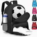 Hsmihair Youth Soccer Bag-Soccer Backpack&Backpack for Football Basketball,with Ball Compartment Separate Cleat Package (Black)