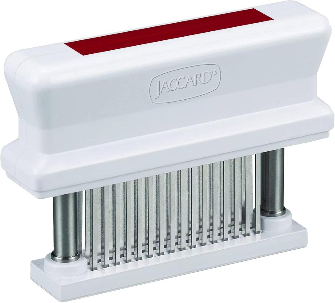 Jaccard 200348R, 48 Blade Durable Meat Tenderizer with Stainless Steel Razor Sharp Needle, Cooking Gadget for Tenderizing Chicken, Beef, Pork, Veal, BBQ, Red (Pack of 1)
