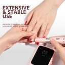 GAOY Rechargeable Cordless Nail Drill for Beginners, Electric Nail File with 12 Drill Bits and Sanding Band Set for Acrylic and Gel, Pink