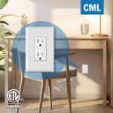 CML Oversized Decorator Wall Plate, 40 Pack Jumbo Electrical Outlet Receptacle Covers, 1-Gang Large White Switch Plates, Over-Size 3.5” x 5.5”, Impact Resistant, ETL Listed