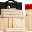 Pointyard Kubb Yard Game Set, Kubb Game Set with Carrying Bag - Wooden Toss Game Set for Outdoor Lawn Teenagers Adults Family (3 Inches Kubb, Red)