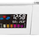 Projection Electronic Clock, Portable Desktop Alarm Clock with Temperature Humidity Display for Office Bedroom, Compact Design Easy to Operate, Large Screen Clear Font