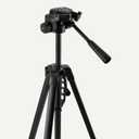 Amazon Basics 60" Lightweight Tripod for Camera and Phone with Travel Bag, Remote Control, Phone Holder, Height Adjustable, Flexible Positioning, Wireless Capability, Aluminum, Black
