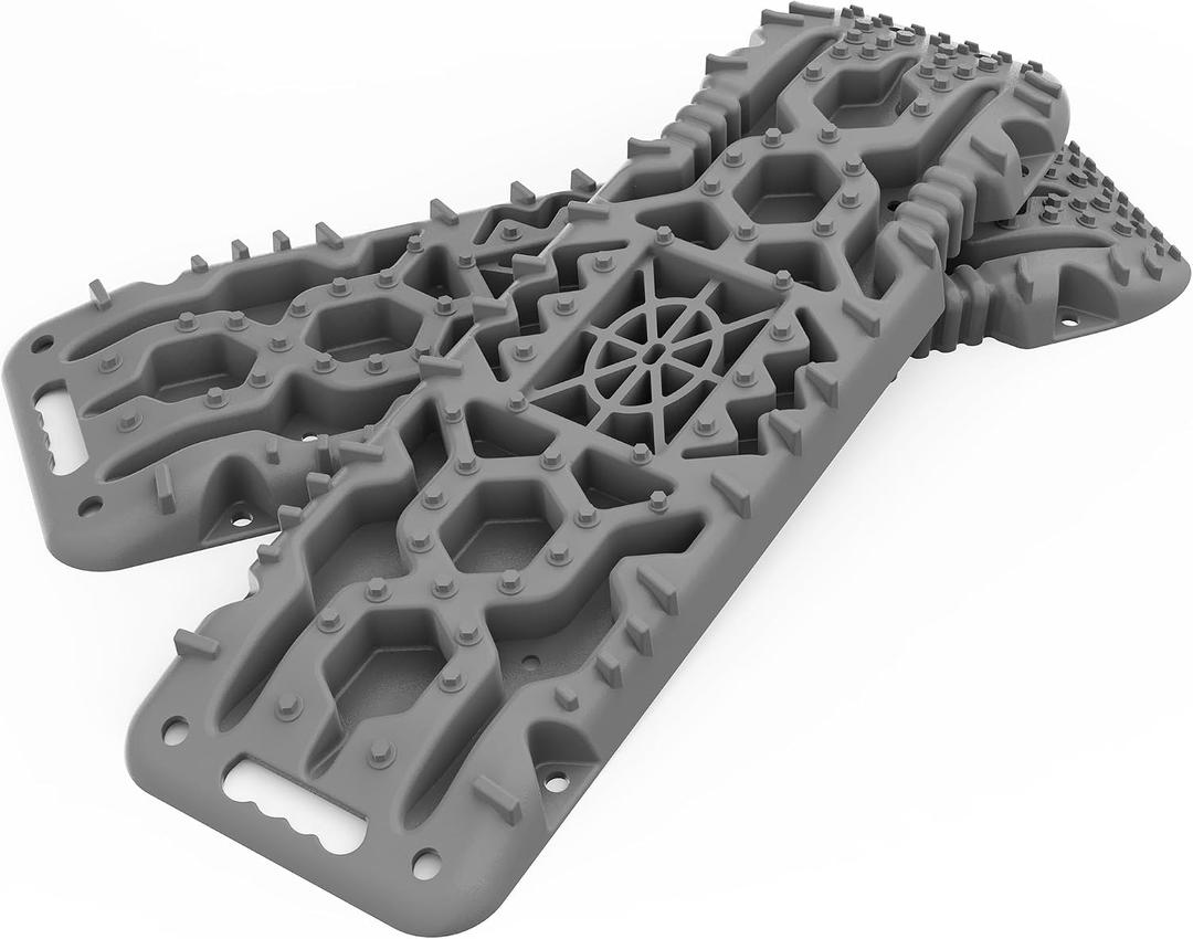 ALL-TOP Traction Boards with Build-in Jack Base, 2PCS Recovery Boards for Overlanding (4th Gen, Gray)