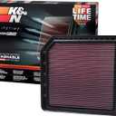K&N High-Flow Original Lifetime Engine Air Filter: Increase Power: Premium, Washable: Compatible with 2010-2024 Infiniti/Nissan: QX56, QX80, Armada, Patrol, 33-2456