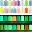 New brothread 16 Colors Luminary Glow in The Dark Embroidery Machine Thread Kit 30WT 500M(550Y) Each Spool for Embroidery, Quilting, Sewing
