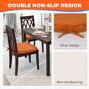 Sunsleek Chair Cushions for Dining Chairs, D-Shaped Seat Cushions with Removable Washable Cover and Ties, Chair Pads for Kitchen, Indoor Dining Room, Patio Chairs, 17'' x 16'', Set of 4, Orange