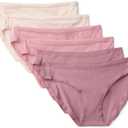 Amazon Essentials Women's Breathable Cotton Bikini Brief Underwear with Full Coverage, Multipacks, Size Medium