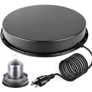 Chicken Water Heater-11in Large 110Watt Heated Poultry Waterer Base for 5 Gallon,with Thermostat and 9.8ft Power Cord (1PACK, Black)