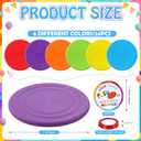24 Pcs Flying Disc End of Year Gifts Bulk, 7 Rubber Flyer Disks with Gift Cards Outdoor Flying Discs for End of Year Gift Summer Beach Party Supplies, 6 Colors