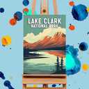 DIYGEMDOT 6 Pack DIY Paint by Numbers Kit for Adults & Beginners, National Park Scenery Easy Paint by Number Kits, 9.8 X 13.8 inches for Home Decor (Z005)