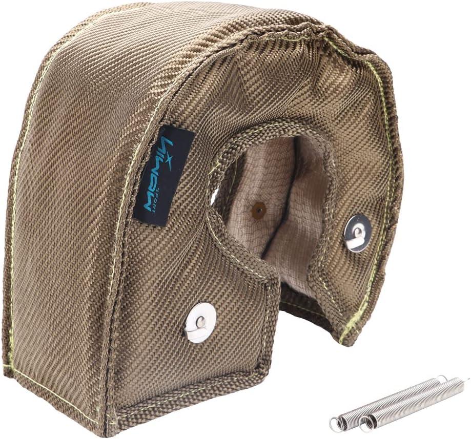 HIWOWSPORT FireShield T4 Titanium Turbo Blanket T4 Cover Turbocharger Heat Shield Cover Fastener Springs for T4