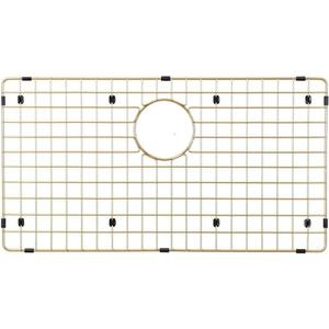Sinks Protector Matte Gold 304 Stainless Steel Kitchen Sink Bottom Grid, Rack (27''x15'')